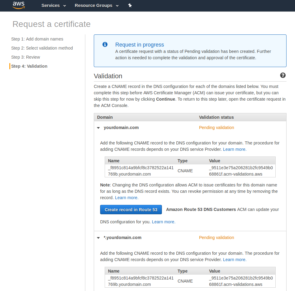 Validation instructions for ACM.