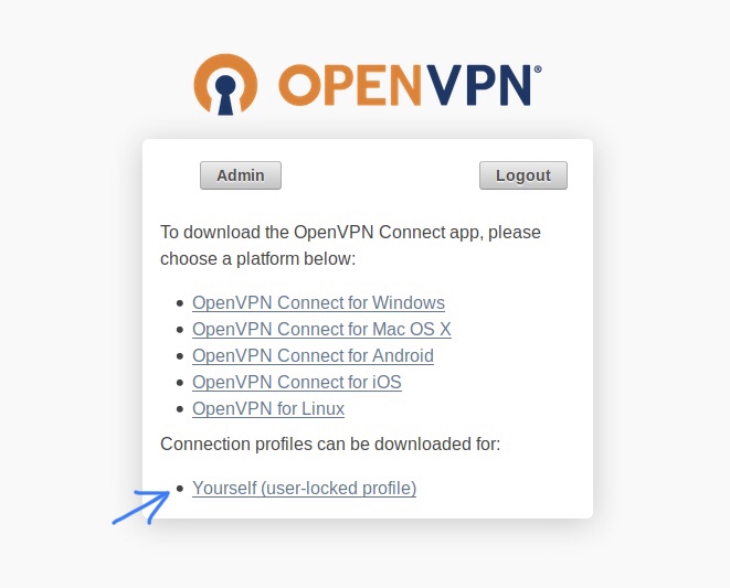 Connection profile download page