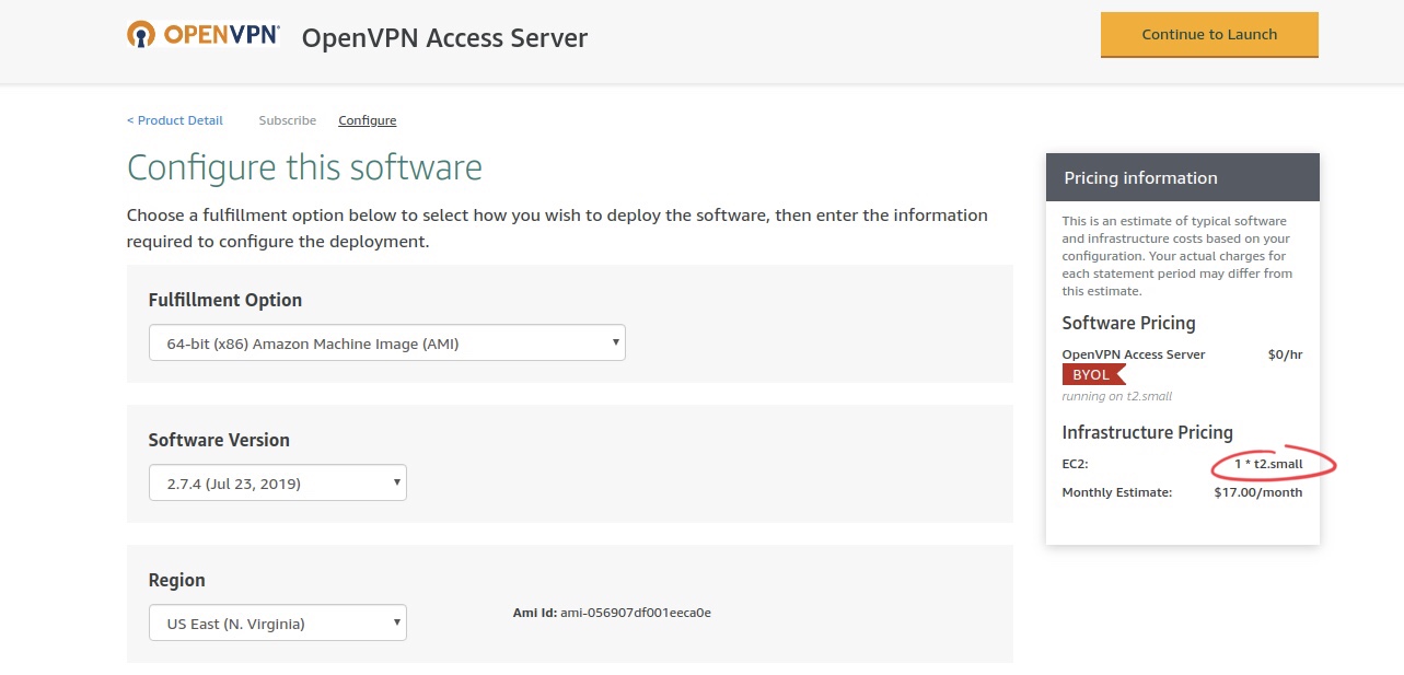 Configure this software page for OpenVPN Access Server