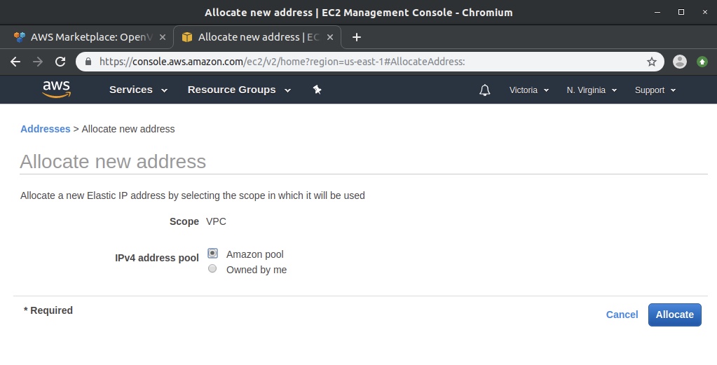 Allocate new address page